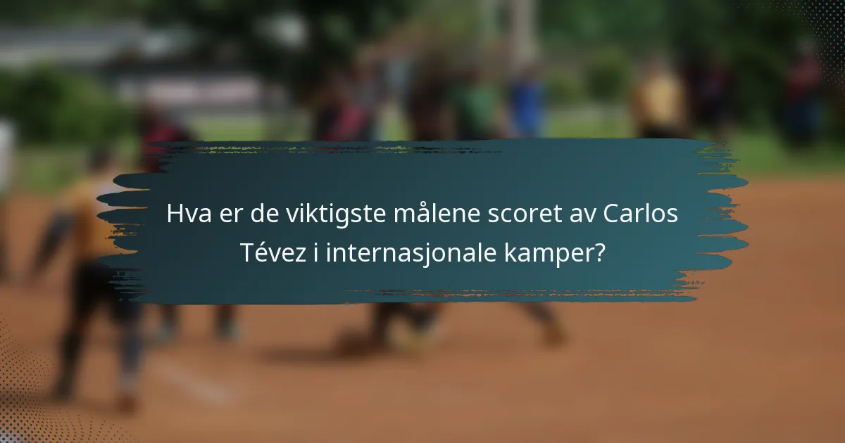 Hva er de viktigste målene scoret av Carlos Tévez i internasjonale kamper?