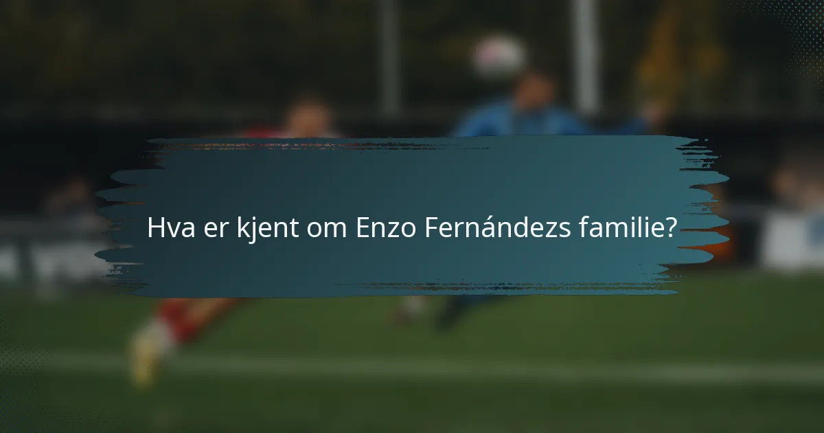 Hva er kjent om Enzo Fernándezs familie?
