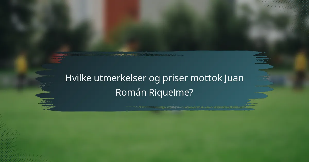 Hvilke utmerkelser og priser mottok Juan Román Riquelme?