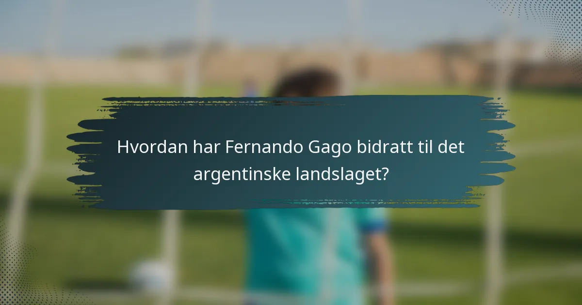 Hvordan har Fernando Gago bidratt til det argentinske landslaget?