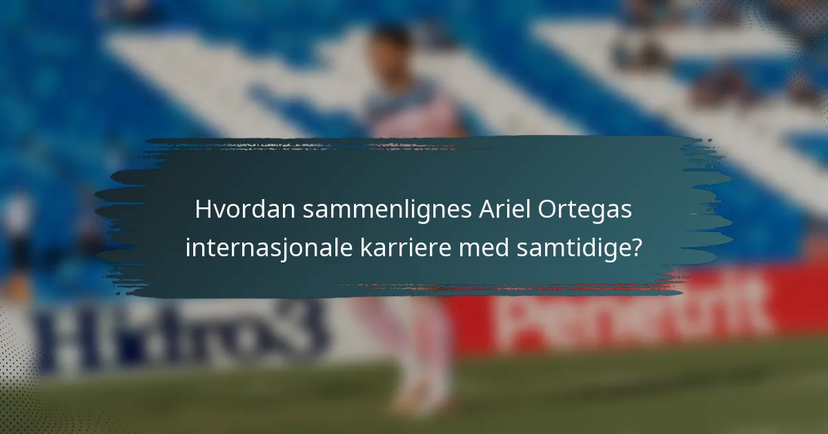 Hvordan sammenlignes Ariel Ortegas internasjonale karriere med samtidige?