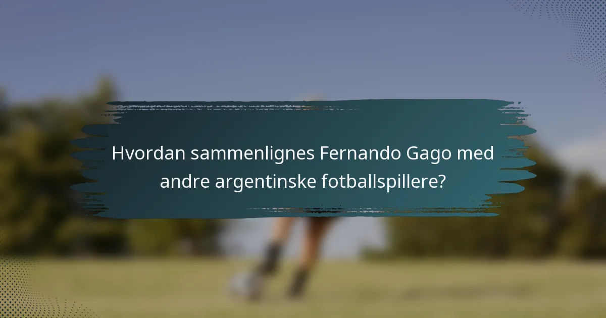Hvordan sammenlignes Fernando Gago med andre argentinske fotballspillere?